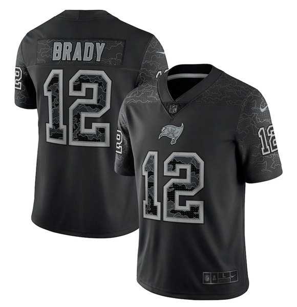 Men's Tampa Bay Buccaneers #12 Tom Brady Black Reflective Limited Stitched Jersey,We sell and wholesale Men's Tampa Bay Buccaneers #12 Tom Brady Black Reflective Limited Stitched Jersey on line form chian!